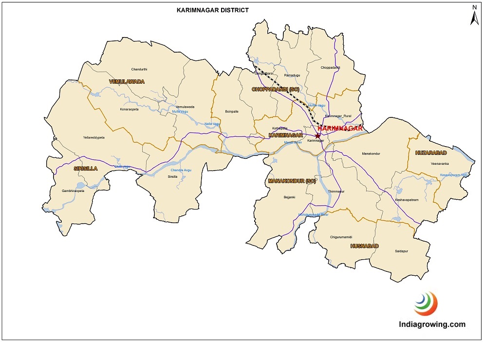 Karimnagar District Mandals Map