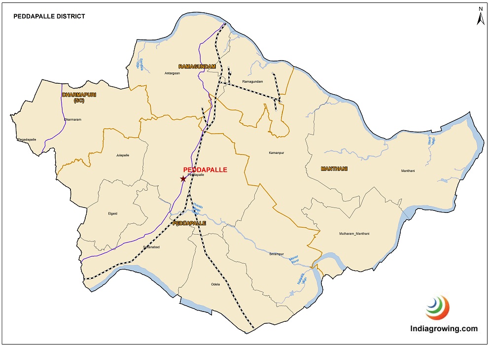 Peddapalle District Mandals Map