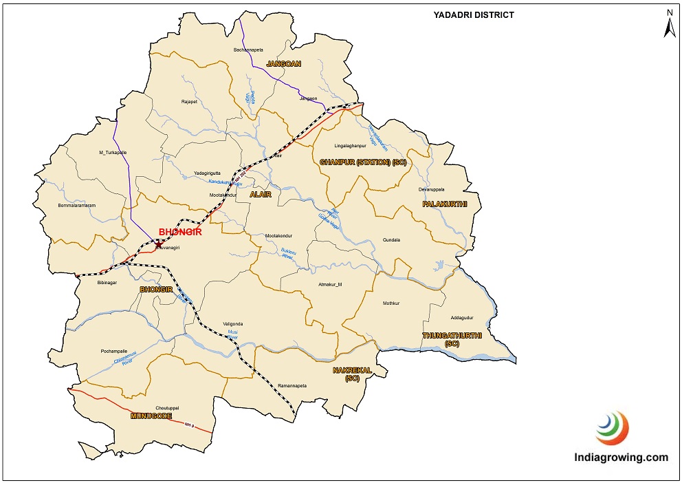 Yadadri District Mandals Map
