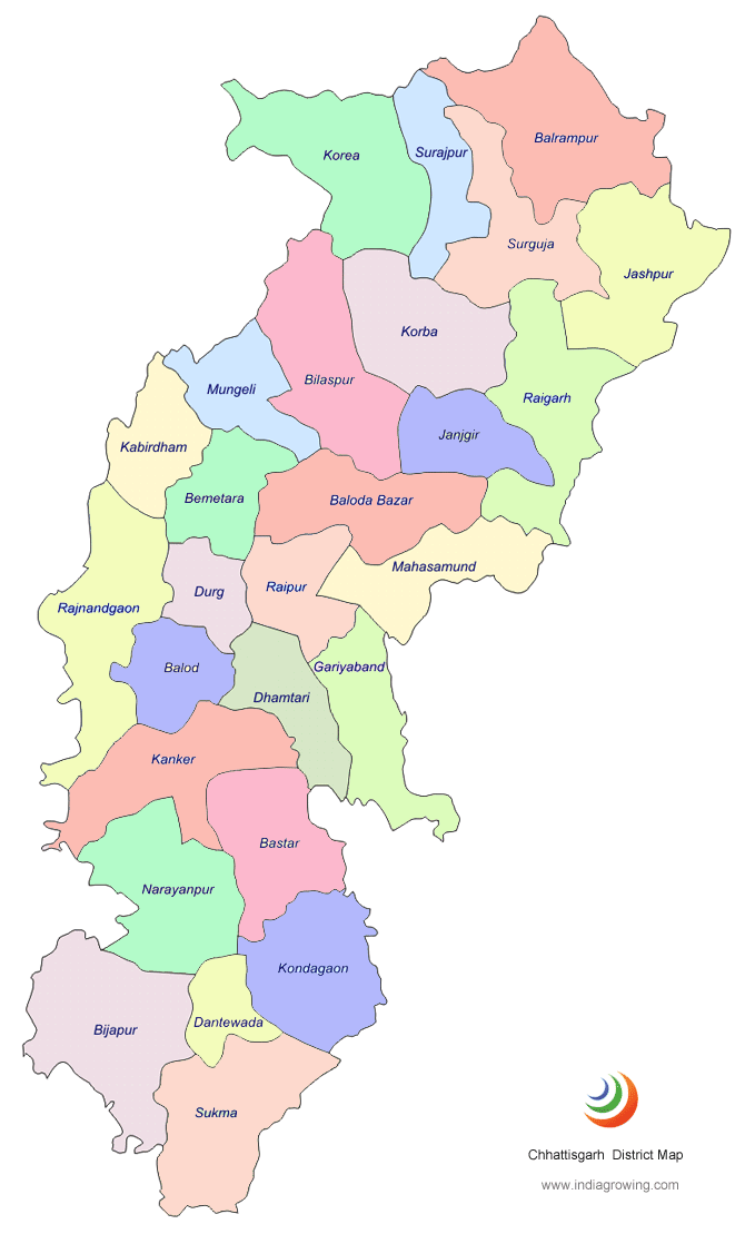 chattisgarh districts map