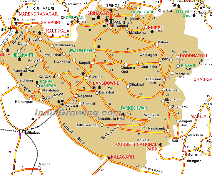 Garhwal District Tehsils Map