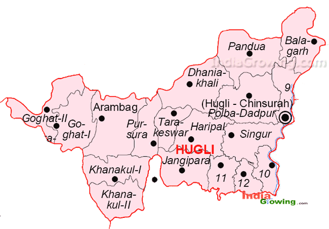 Hooghly District Blocks Map