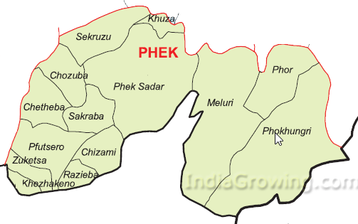 Phek District Subdivisions Map