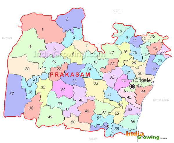 Prakasam District Mandals Map