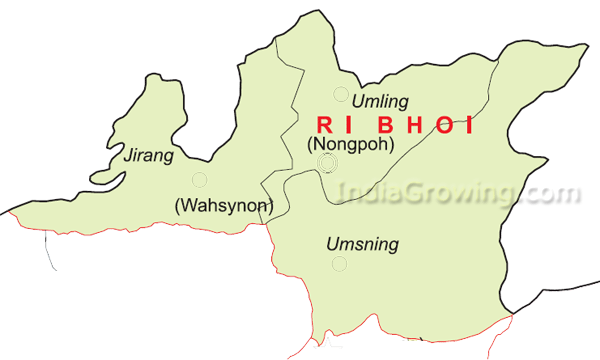 Ribhoi District Blocks Map