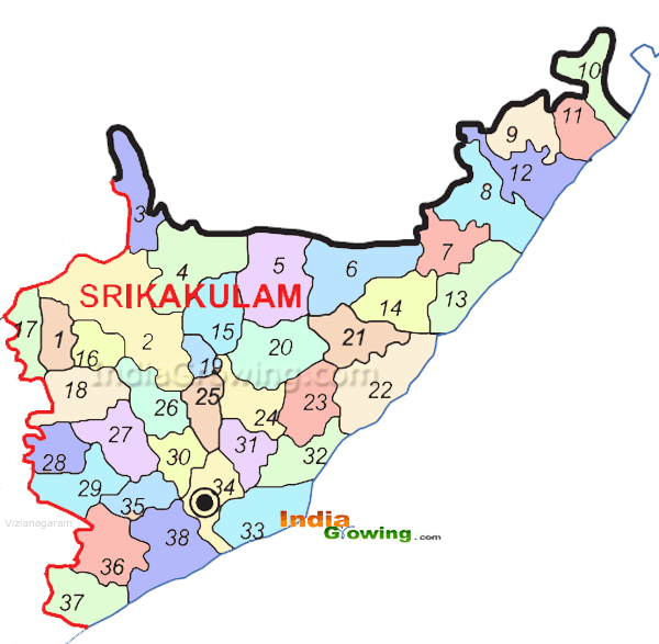 Srikakulam District Mandals Map