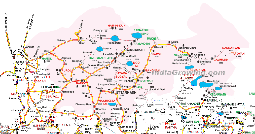 Uttarkashi District Tehsils Map