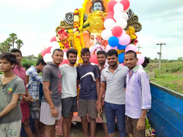 On the occasion of Vinayaka chavithi, one of the festival in Indian culture celebrating in Punabaka of Pellakur Mandal